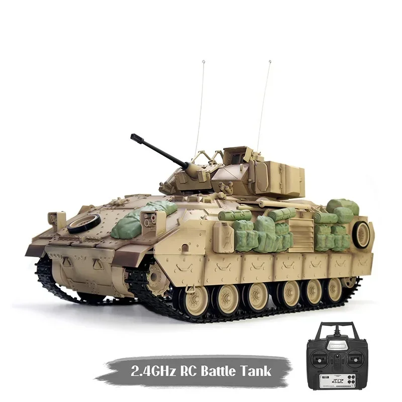 1/16 Bradley Remote Control M2a2 Model Acoustic And Visual Rc Tank 2.4g Smoking Infantry Tank Td Second Generation Children Gift