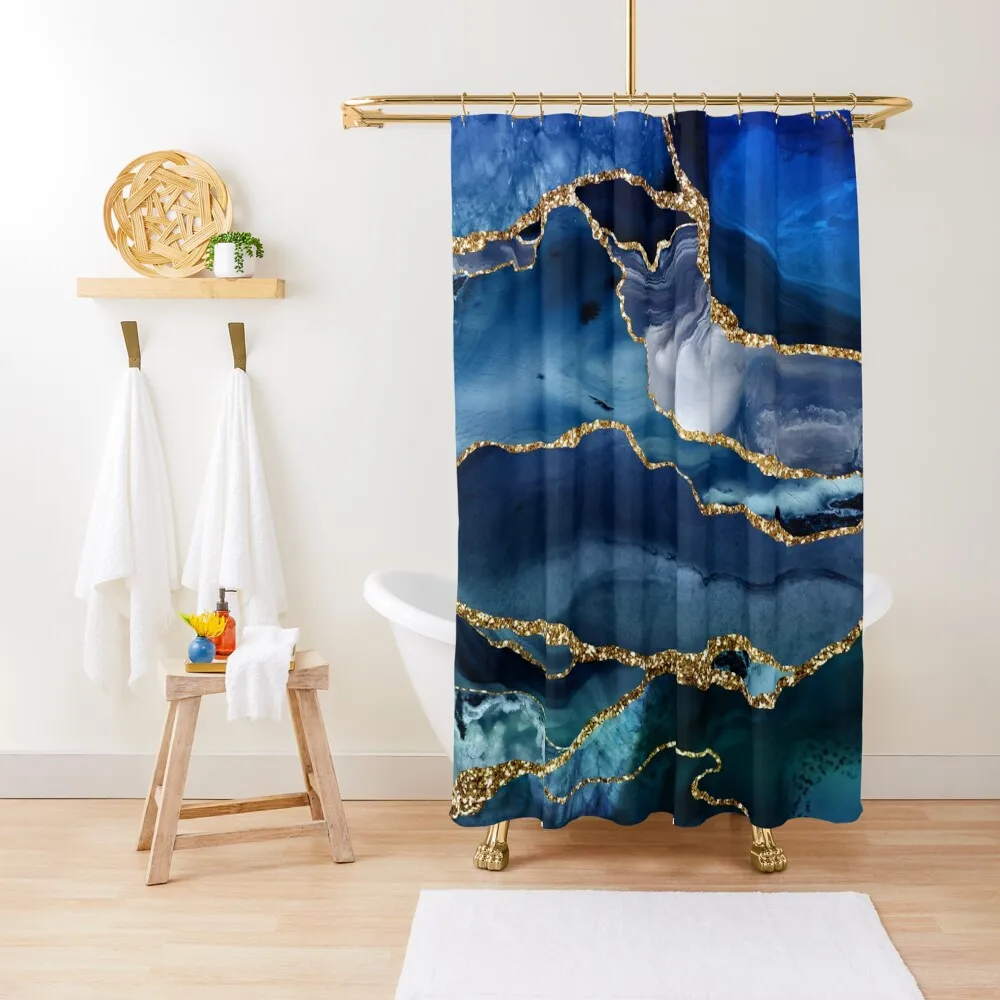 

Faux Classic Blue Malachite Marble Shower Curtain Bathroom And Shower Products Bathroom Accessorys Shower Waterproof Curtain