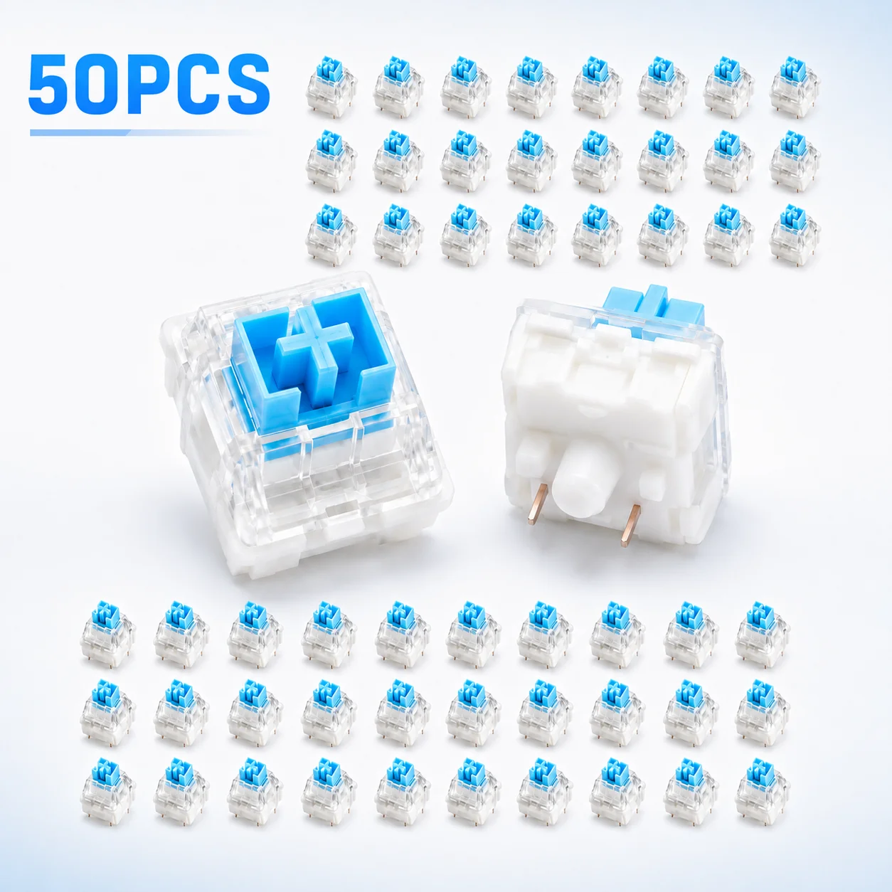 20/50/100pcs Blue Clicky Keyboard Switch 3 Pin Mechanical Switch for MX Mechanical Keyboard DIY Replacement