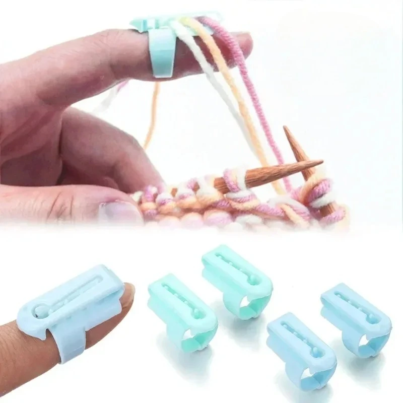 4PCS Colored Plastic Yarn Divider Hand Diy Sweater Knitting Tool Yarn Guide Finger Divider Knitting Accessories Sewing Supplies