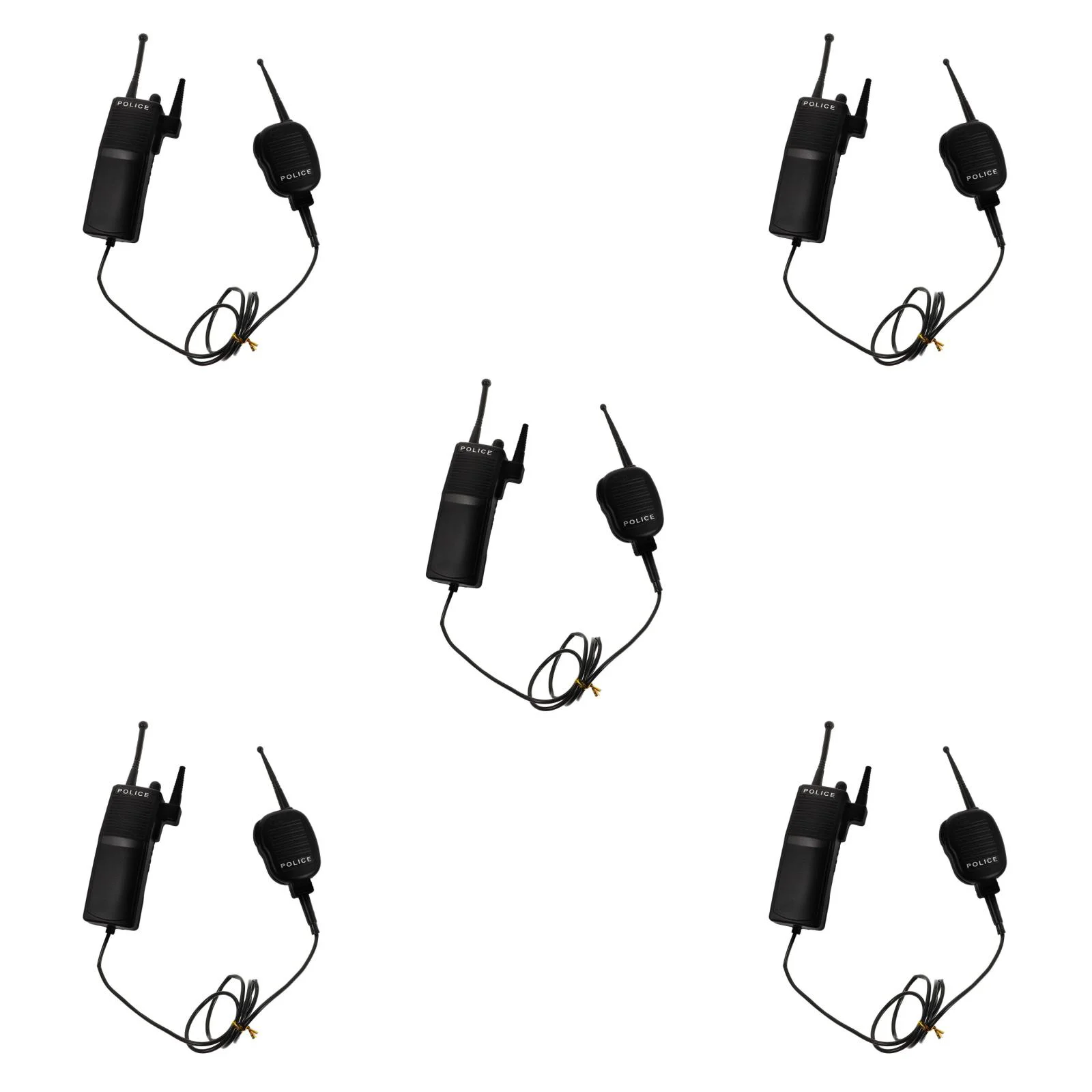 5pcs Simulation Police Gear Realistic Walkie Talkies Halloween Costume Prop Kids Police Walkie Talkies Halloween Kids Police
