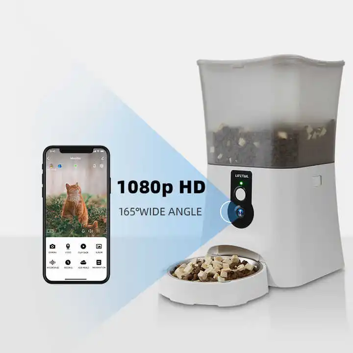 Smart 5L Automatic Pet Feeder with Live Stream - Timed Food Dispenser & Interactive Bowl for Cats and Dogs