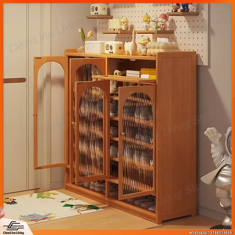 Multi-Layer Shoe Rack for Home Entryway Large Capacity Dust Proof Storage Cabinet Simple Modern Hallway Organizer Space