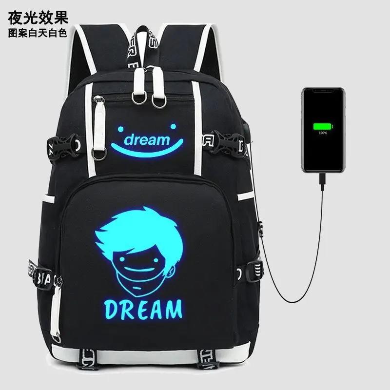 Glow-In-The-Dark Genshin Impact Merchandise Dazhao Game Boys Girls Middle And High Double Shoulder Bag Xiangling Venti Anime