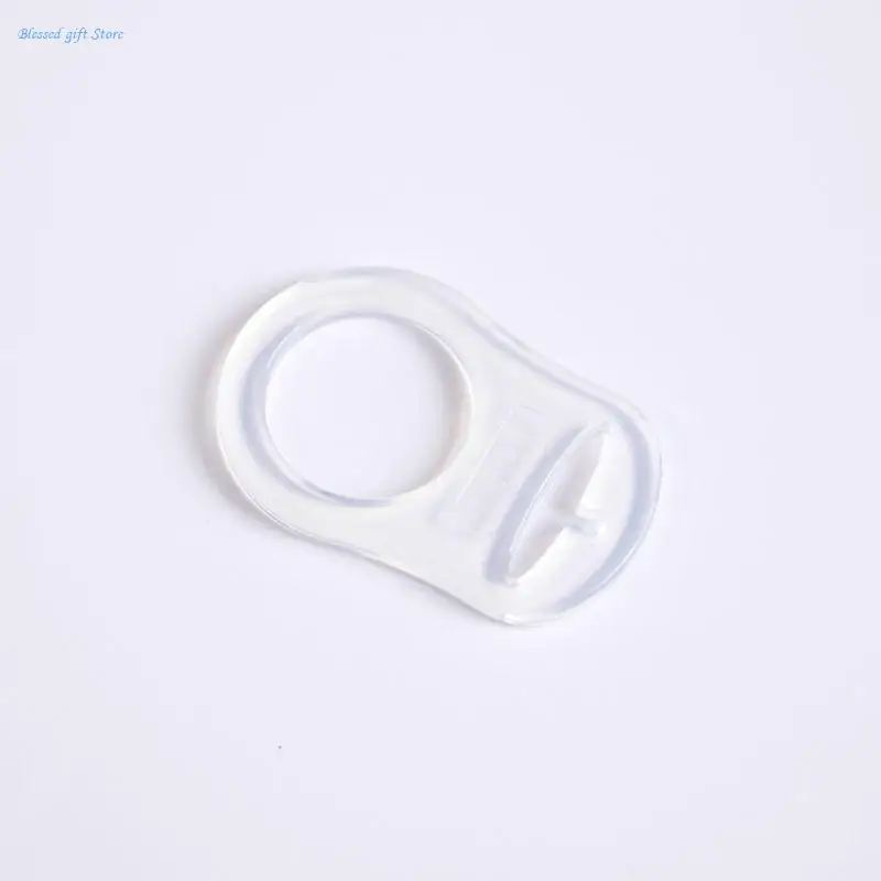 12pcs Clear Silicone O Rings DIY Baby Napkin Pacifier Clips Adapter Holder