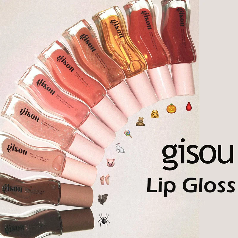 Bálsamo Labial Hidratante Original Gisou, Aceite Labial, Brillo Labial, Cuidado de los Labios, Beneficioso para Labios, Voluminizador, Exfoliante, Aceite Labial Voluminizador