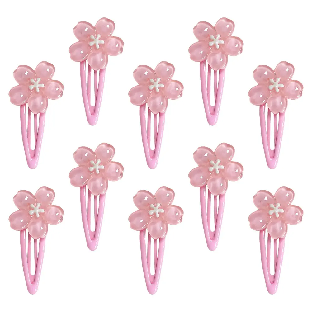 

10 Pcs Clips Cute Women Side Fringe Hair Accessories For Women Kids Pink Sweet Bobby Pins Flower Design Hair Accessories