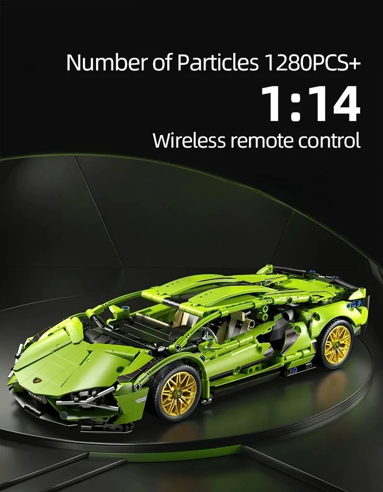 Technologie Rennwagen Block Modell 1280PCS + 1:14 Motion Speed Auto Modell Mechanische Super Block Montage Spielzeug Kinder Erwachsene geschenke – Detail 4