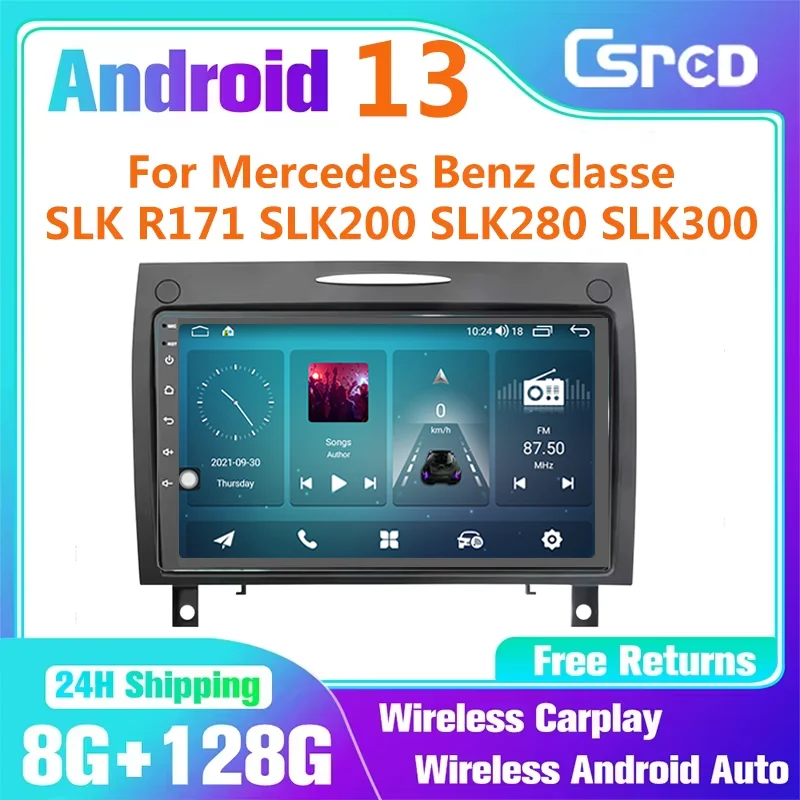 Csred Android13 Auto Radio For Mercedes Benz classe SLK R171 SLK200 SLK280 SLK300 2000-2011 Car Multimedia Player GPS Navigation