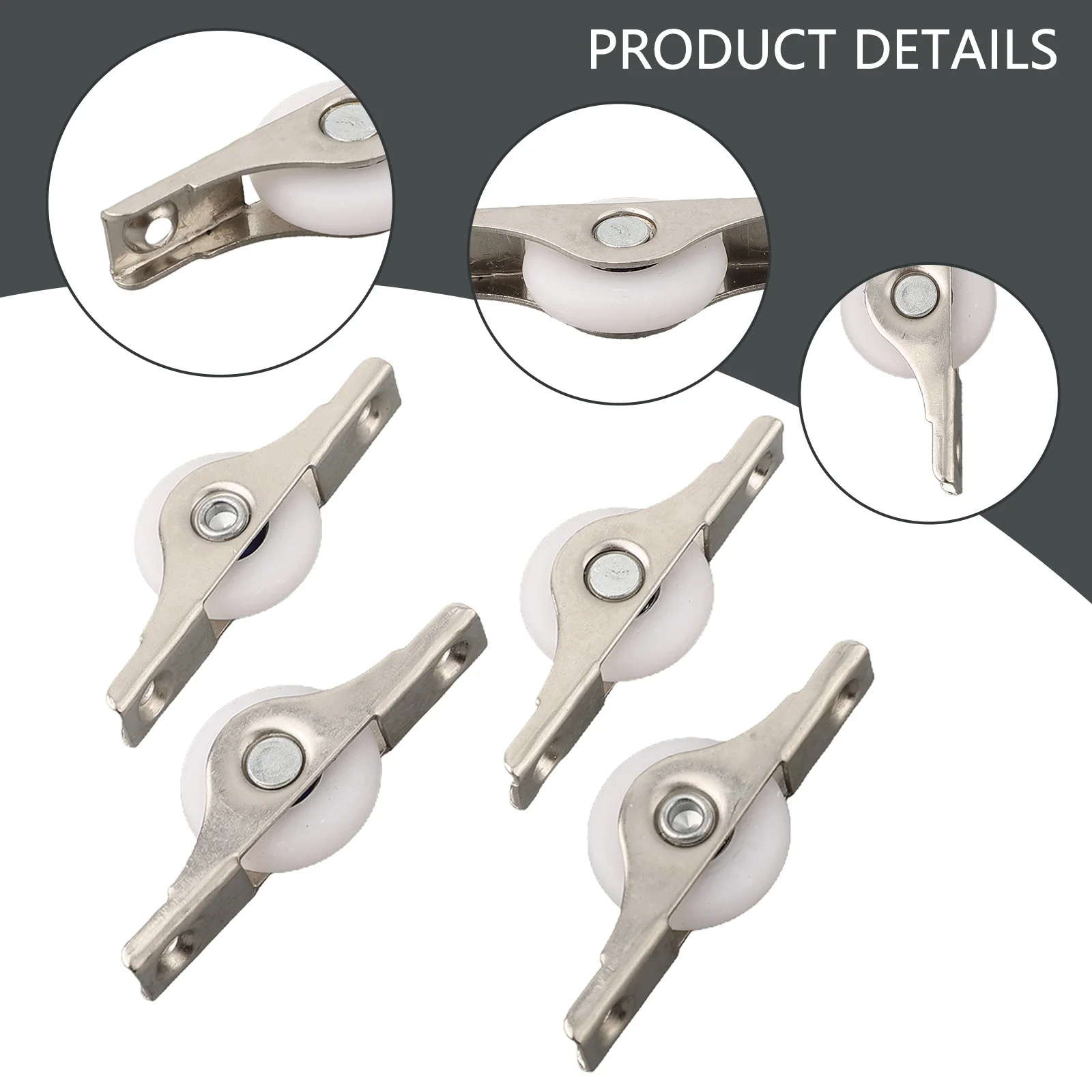 Practical Solution for Sliding Doors and For Long lasting 25mm Cabinet Wardrobe Nylon Sliding Wheel Pulley Pack of 4