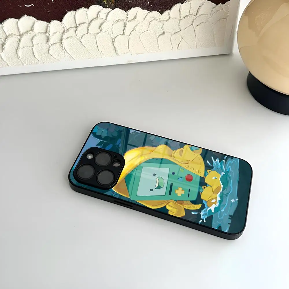 Коврик для мыши с рисунком «Время приключений» для iPhone 16, 17, 13, 14, 12, 15, 11 Pro Max Plus Mini XR, чехол из закаленного стекла Коврик для мыши с рисунком «Время приключений» для iPhone 16, 17, 13, 14, 12, 15, 11 Pro Max Plus Mini XR, чехол из закаленного стекла