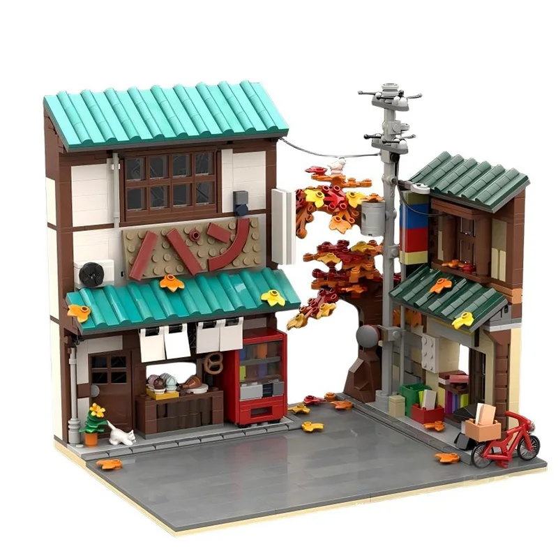 1056 PCS Urban Soft autumn streets MOC Customize Modular Building Block Technology Popular Design Simple DIY Toy Birthday Gift