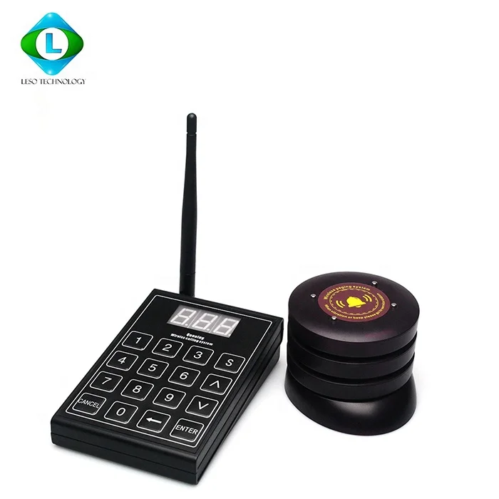 

SU680 Pager Restaurant Calling System Wireless Guest Paging Queuing System Pager for Guests 1 Transmitter+10 Coaster Pagers