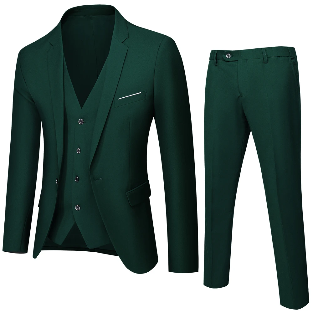 2026 Men\'s Purple 3-Piece Sets, Business/Wedding/Party Dress Suits, Fashion Slim Suits, Asian Size M-6XL