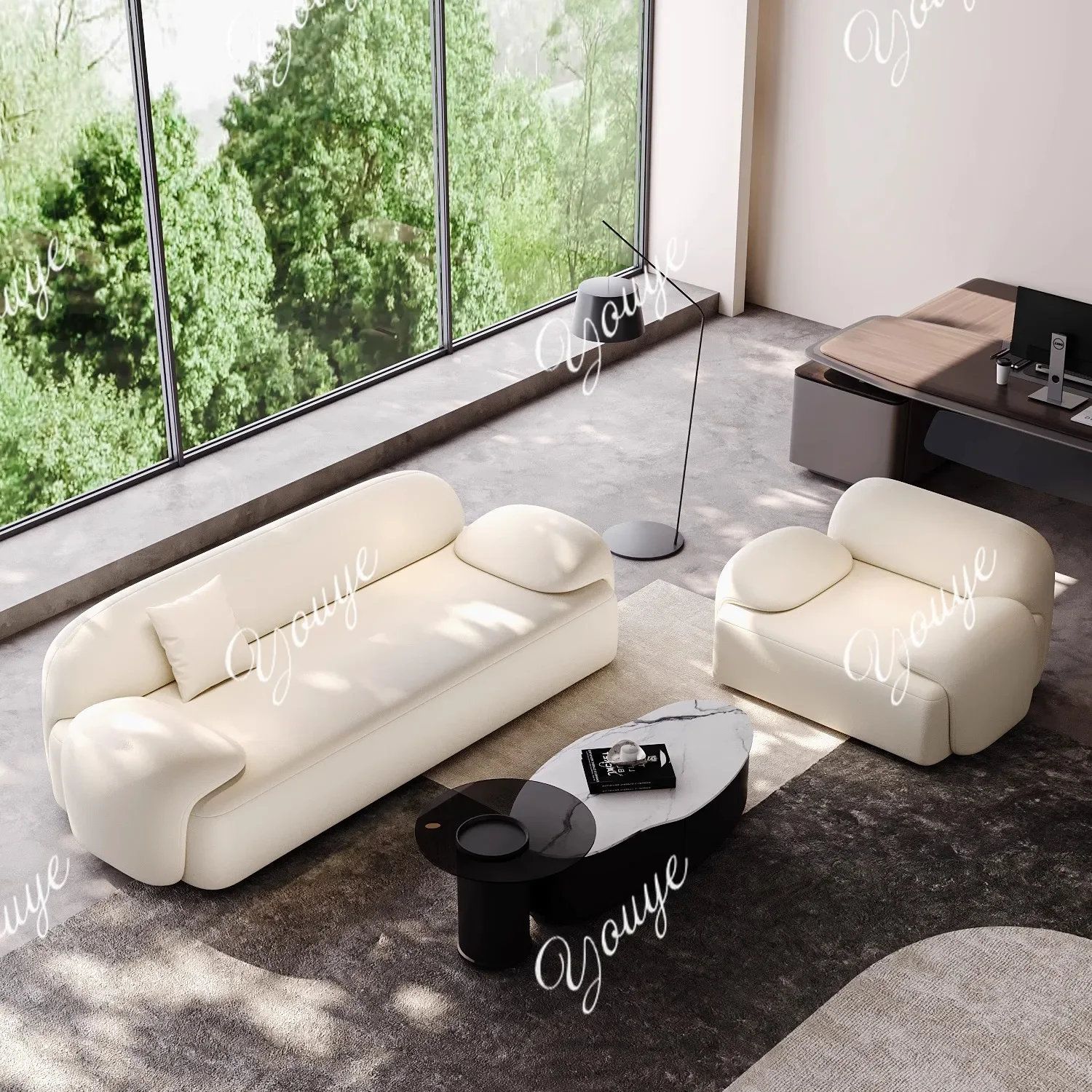 

J Sofa Living Room Small Apartment Designer Furniture Sitting Area Reception Cream Style Beauty Salon Sofa