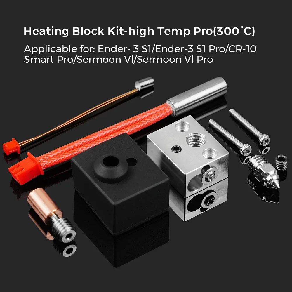 Creality Sprite Extruder Upgrade Heater Block Kit High Temperature 300℃，for Creality Ender 3 S1/Ender3 S1 Pro/CR10 Smart Pro