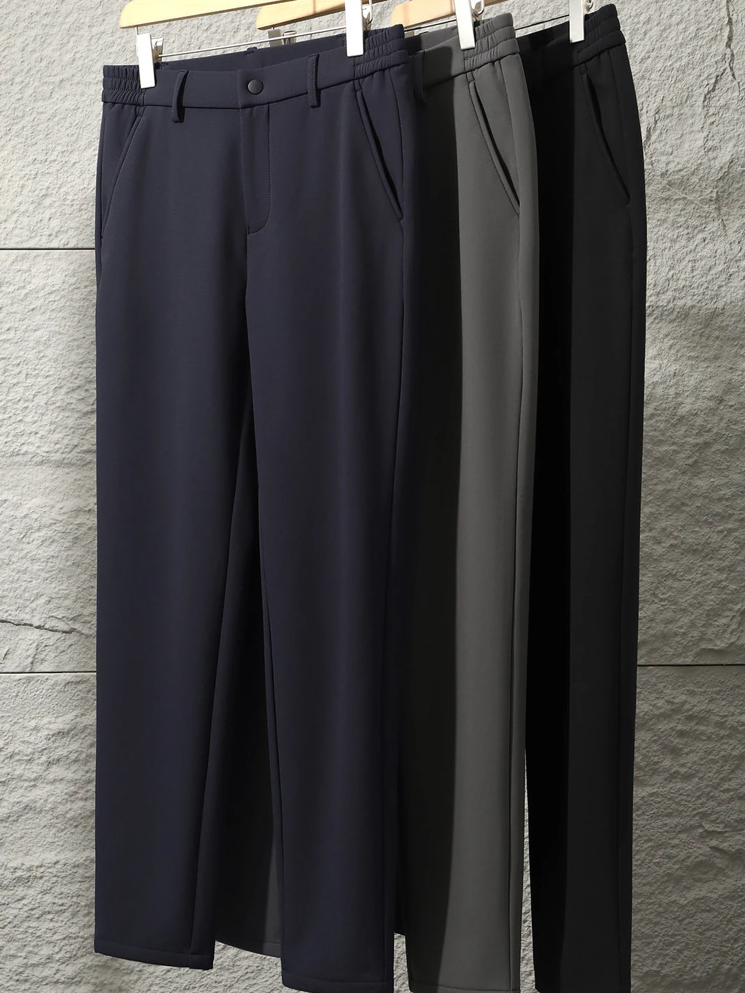 

Водонепроницаемые мужские брюки прямого кроя на флисовой подкладке, эластичные, для бизнеса и повседневной носки, теплые, для активного отдыха, модные, из молочного шелка