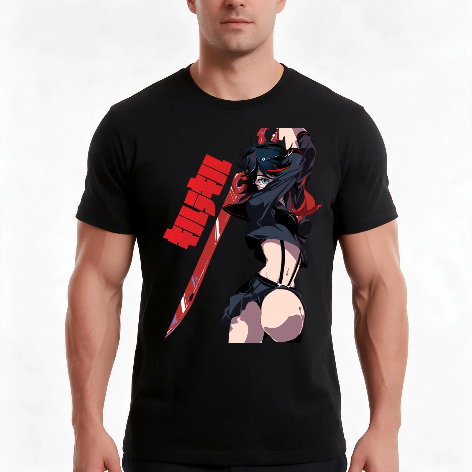 Kill La Kill - Ryuko Matoi T-Shirt, Summer Casual Cotton Tee, Oversized Streetwear Tops, Vintage Graphic Print, Unisex Men Women
