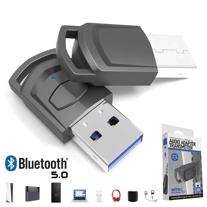Wireless USB Bluetooth 5.0 Audio Transmitter Adapter For PS5 PS4 Switch Headset Speaker PC Game Accessories