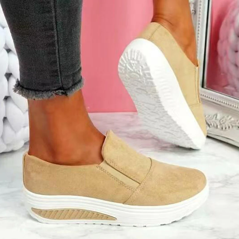 

Fashion Sneakers Women Comfy Women Casual Shoes Slip On Shoes For Women Plus Size Zapatillas Mujer Solid Color Ladies Flat Shoes