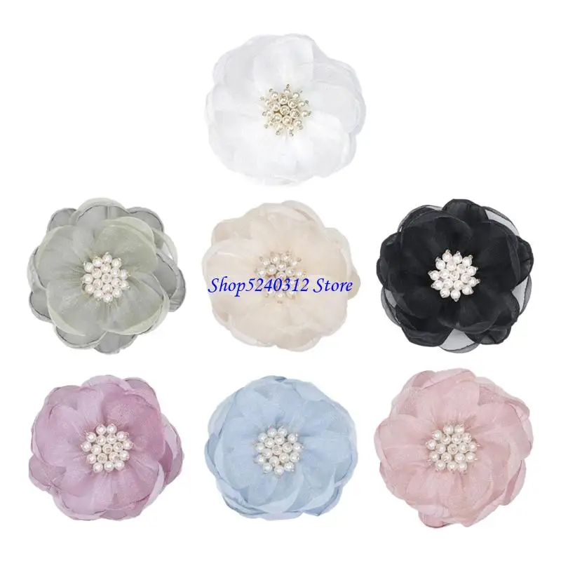 634C Flowers for Crafts with Layered Construction and Center Clusters, Set of Ten for Garment Embellishment and Hair Accessories