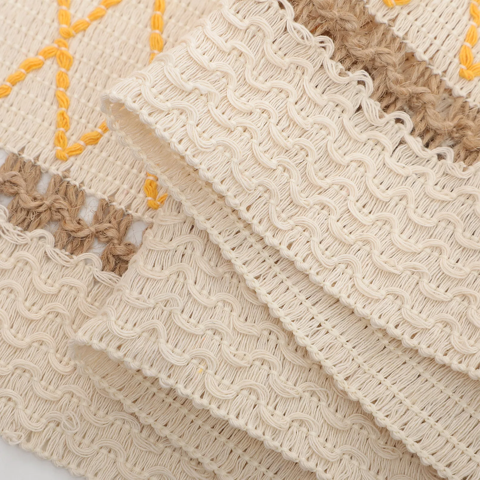 

Wedding Decor Table Runner Decoration Decorations Party Autumn Rustic Linen Embroidered Beige Vintage Banquet