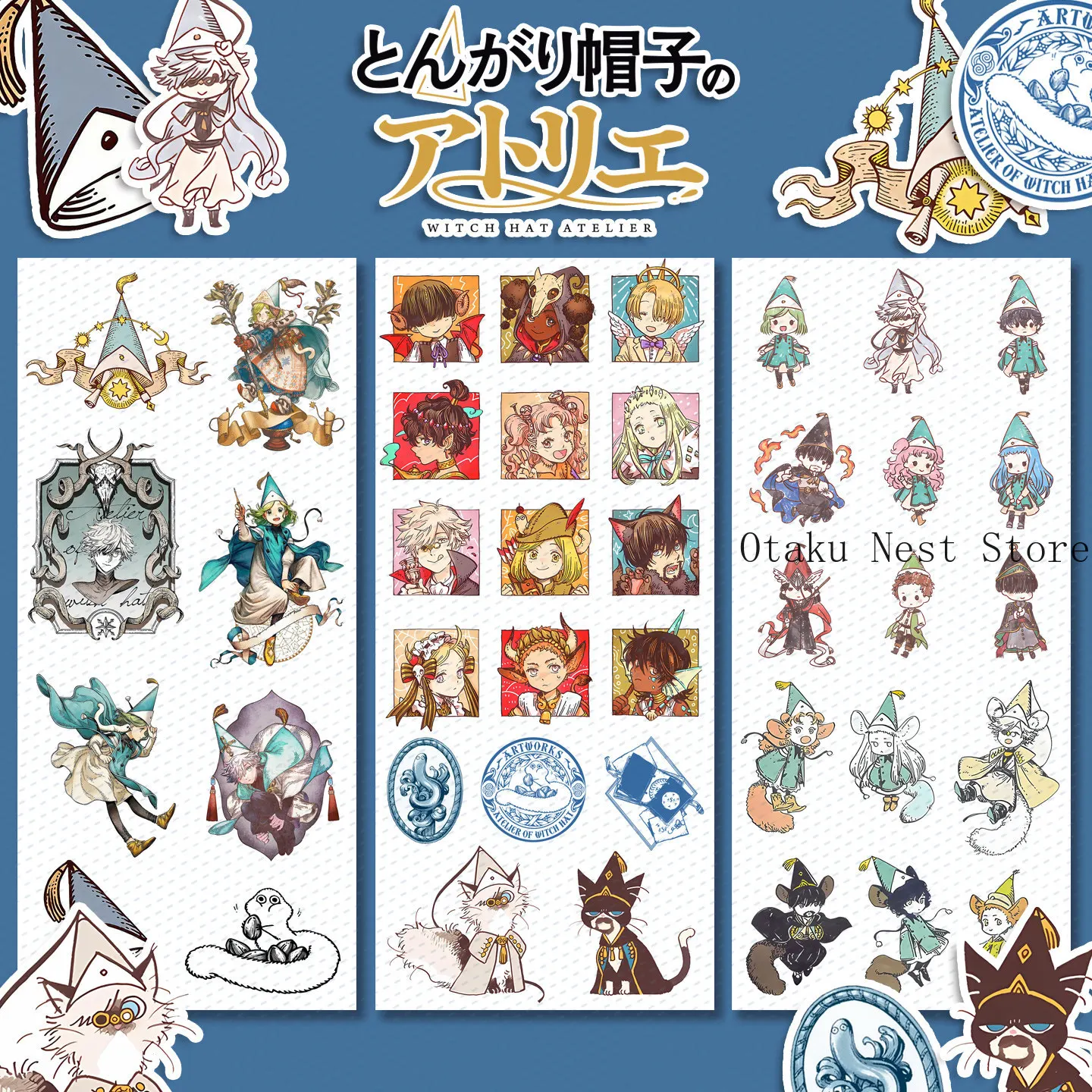 

Anime Witch Hat Atelier Coco Qifrey Agott Olruggio Kawaii Q-version Sticker Ipad Laptop Diy Materials Stationery Gift Cosplay
