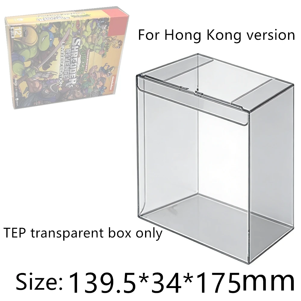 Transparent Box Protector For Teenage Mutant Ninja Turtles: Shredder's Revenge Boxes PET Storage Game Shell Clear Display Case