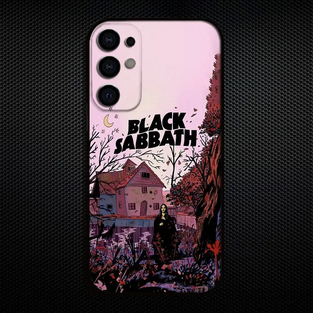 حافظة هاتف B-Black S-Sabbath Band لهاتف سامسونج S25، S24، S21، S22، S23، S30، Ultra، S20، Plus، Fe، Lite، Note، 10,9,5G غطاء أسود