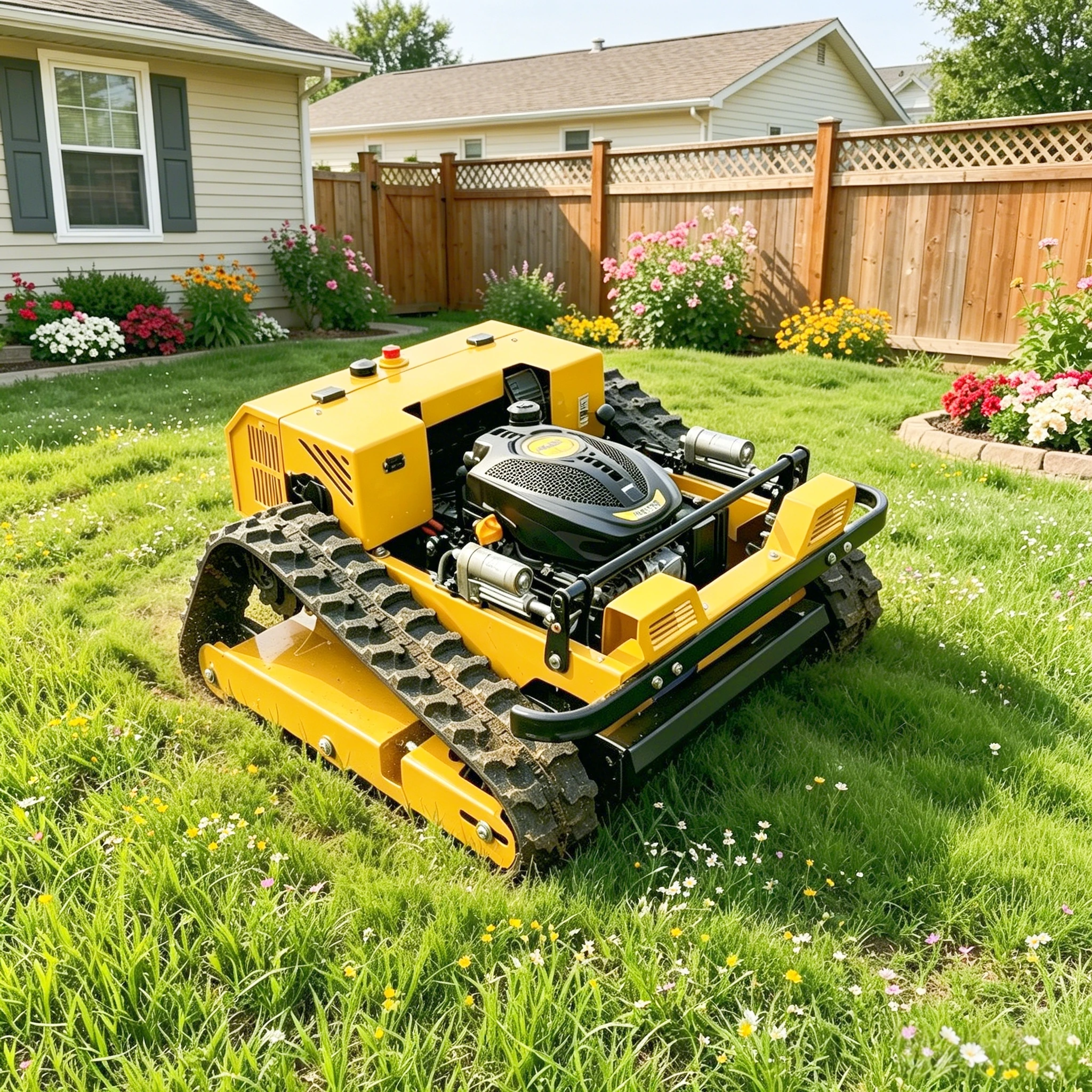 

EU Standard RC Slope Lawn Mower, Low Noise & Easy Operation for Villa Garden, Farmland and Roadside Greenbelts Customized