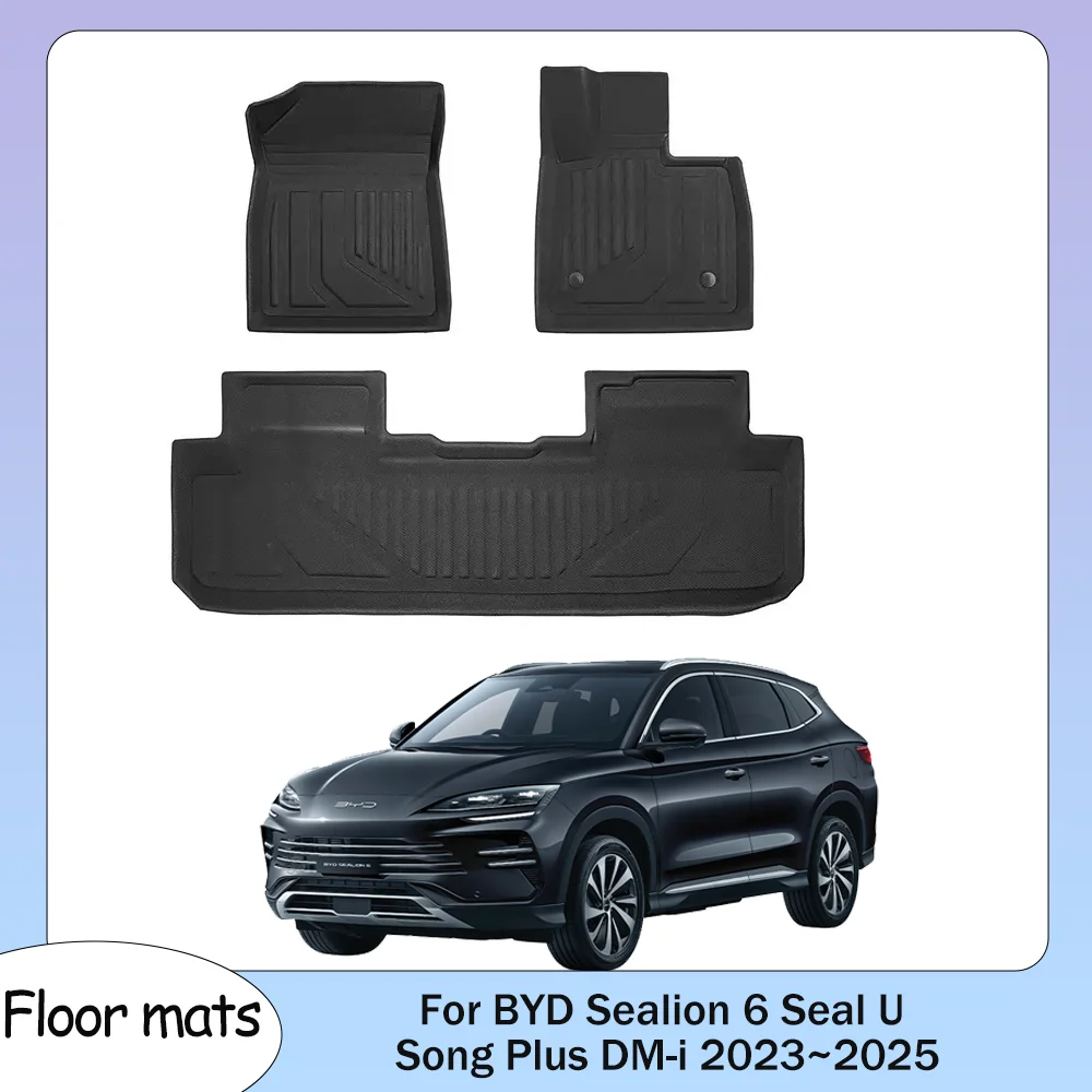 

Для BYD Sealion 6 Seal U Song Plus DM-i 2023 ~ 2025 2024 RHD Автомобильные коврики из ТПЭ Водонепроницаемые ковры Аксессуары для защиты салона