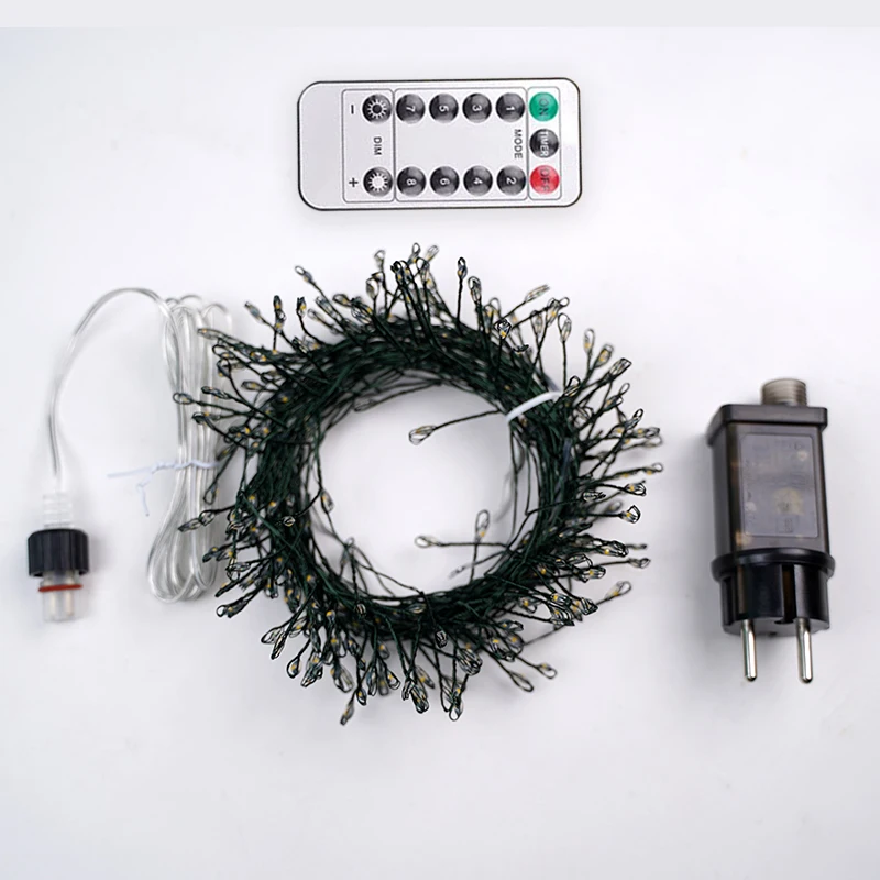 300LEDs Christmas string lights Plug in Lights  Green Wire Indoor Lights with Remote for Bedroom Garden Party Decoration
