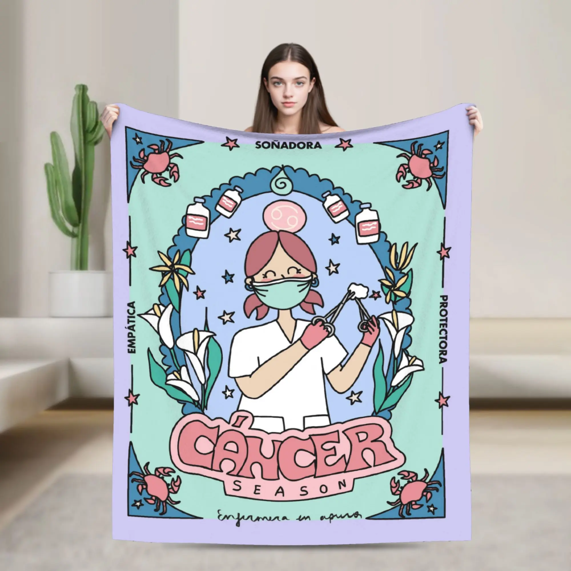 Custom Enfermera En Apuros Doctor Nurse Medicine Warm Blanket Plush Throw Blanket Couch Chair Flannel Bedspread Sofa Bed Cover