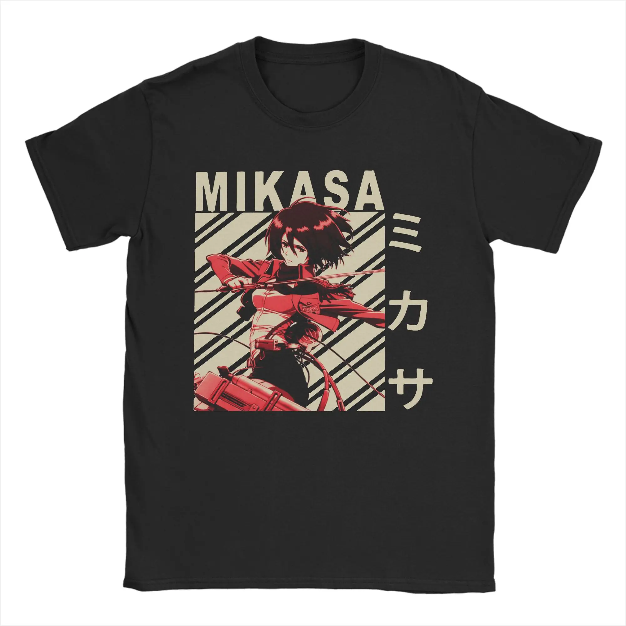 Men Mikasa Ackerman Attack On Titan Shingeki No Kyojin T Shirts AOT Anime Cotton Clothes Short Sleeve Crew Neck Tees T-Shirts