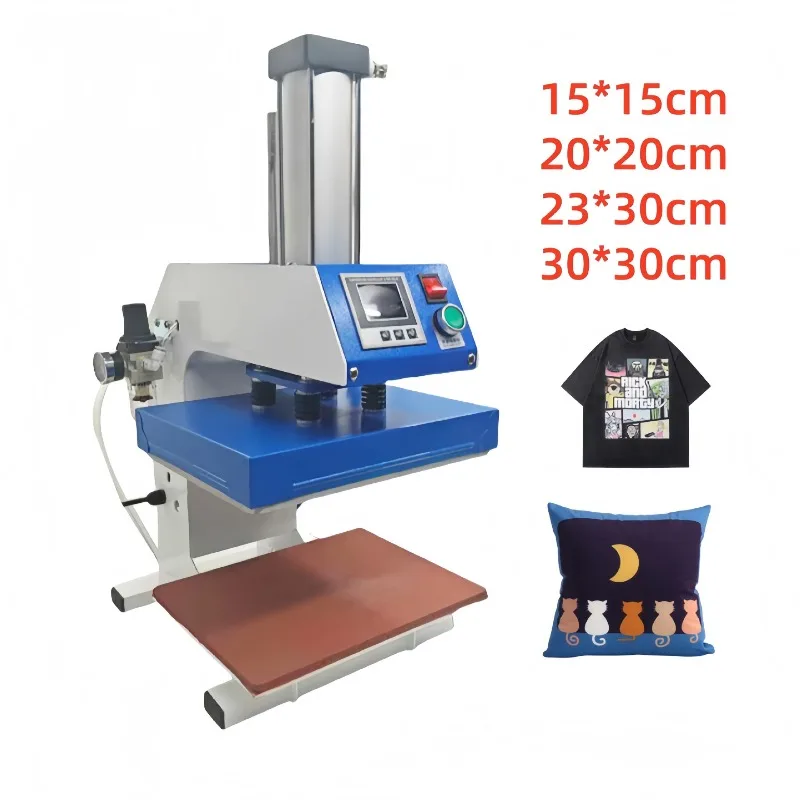 

Pneumatic Heat Press Machine for Labeling Hot Stamping and Printing on Backpacks Bags, and Washing Garments