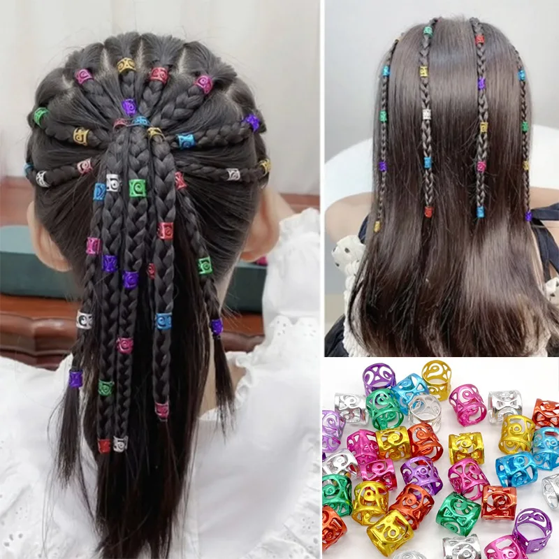 Dreadlock Rings Hair Beads Zinc Alloy Lightweight Punk DIY African Braids Decoration Unisex Daily Party Travel Gift
