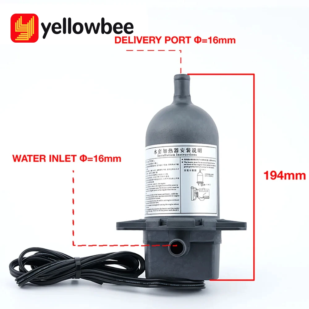 Self-circulation Engine Water Heater Black Preheater for Diesel Generator 110V 120V 220V 500W 1000W 1500W 0.5KW 1KW 1.5KW 2KW
