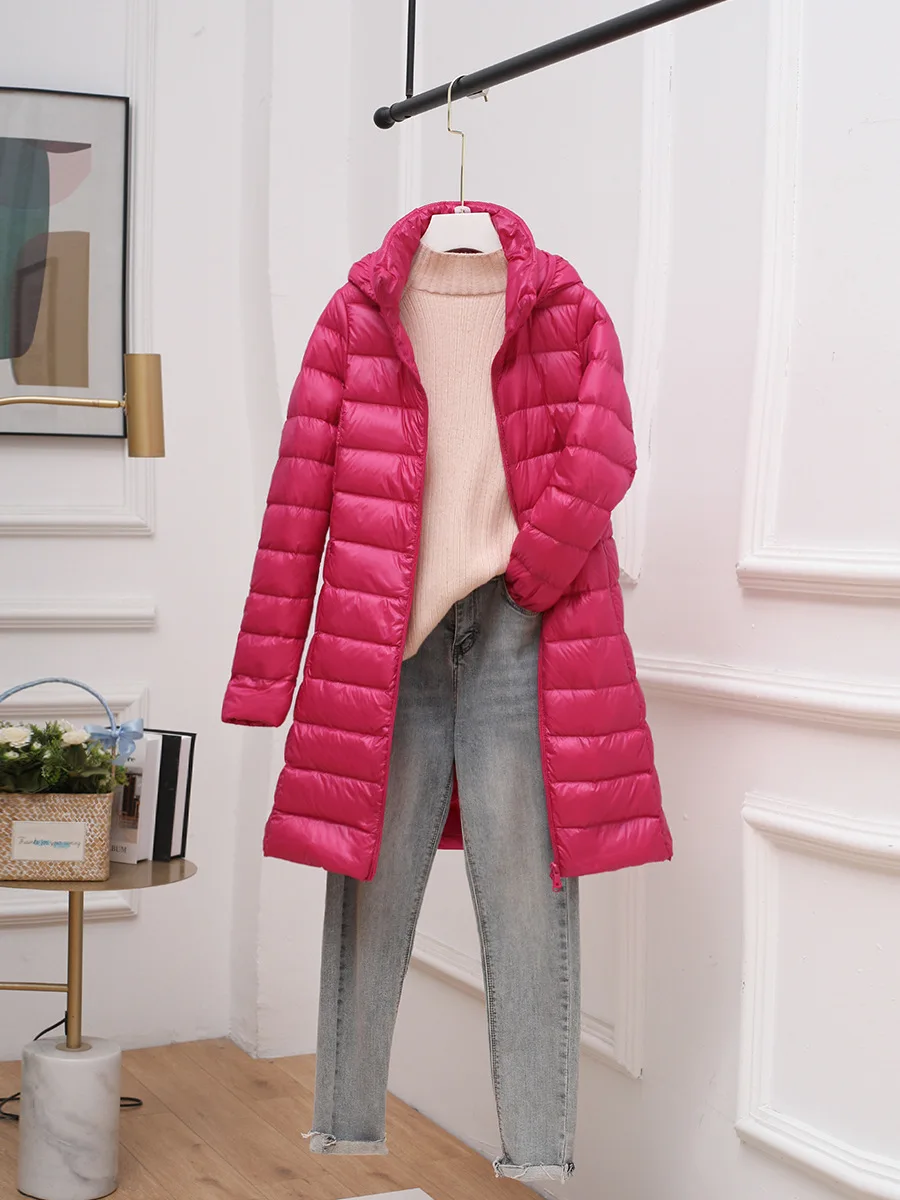 Chaquetas de plumón de pato desmontables para mujer, Parkas de plumas finas a prueba de viento, portátiles, de 0 a 10 °C, para otoño e invierno, novedad de 2024