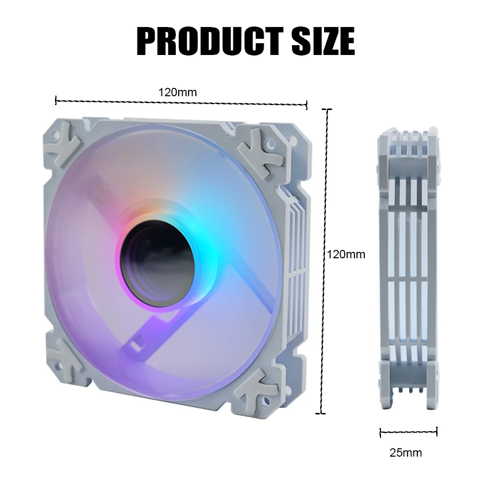Kipas Radiator Komputer MANMU Pendingin Casing PC Gaming 120mm Casing PC Kipas Pendingin RGB CPU Gaming PC