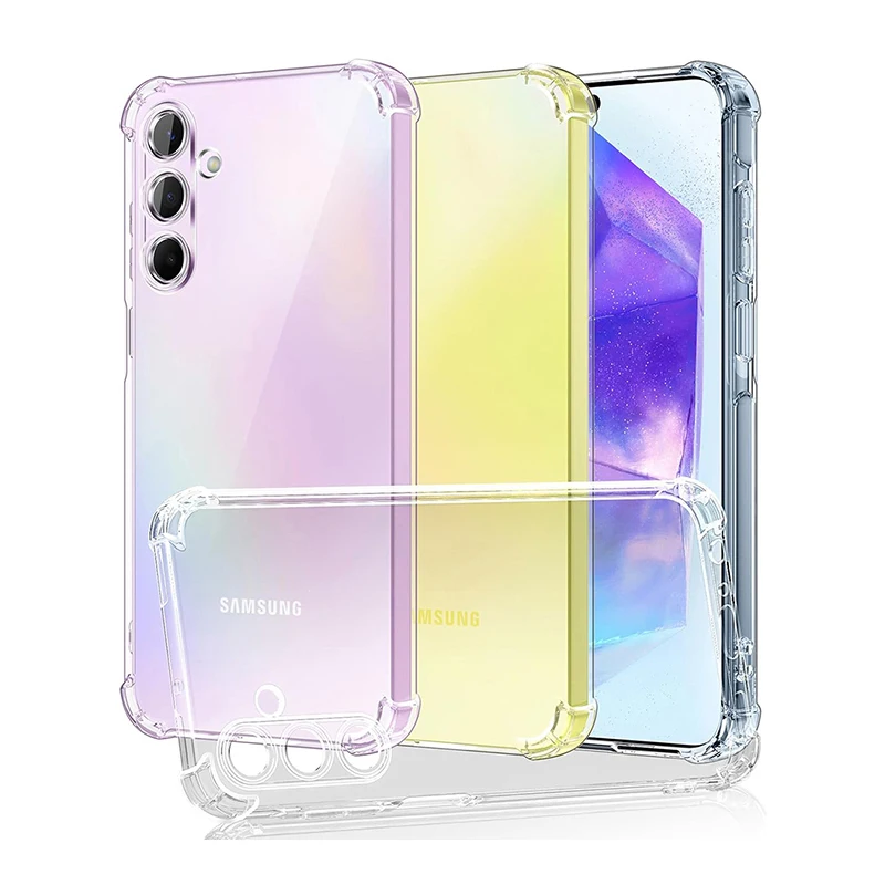 Luxury Shockproof Silicone Case For Samsung Galaxy A55 A54 A35 A34 A25 A24 A15 A14 A05s A04s A05 A04 Ultra Thin Clear Soft Cover