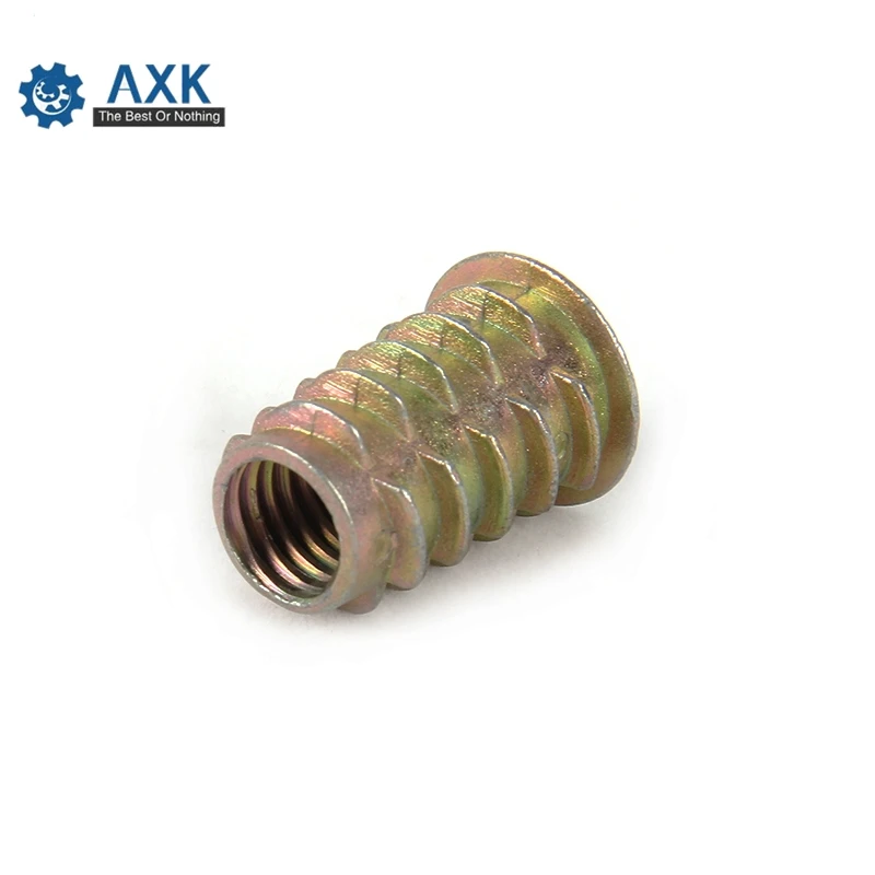 50Pcs M4 M5 M6 M8 Zinc Alloy Thread For Wood Insert Nut Flanged Hex Drive Head Furniture Nuts Inner six angle screws