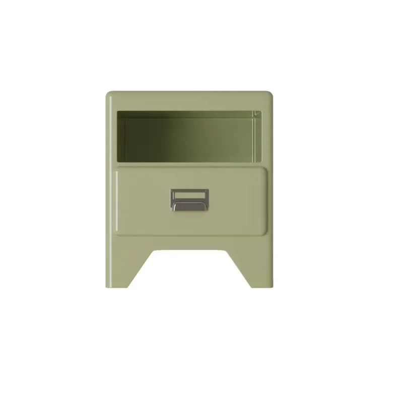 

Creamy modern green bedside table, small cute locker