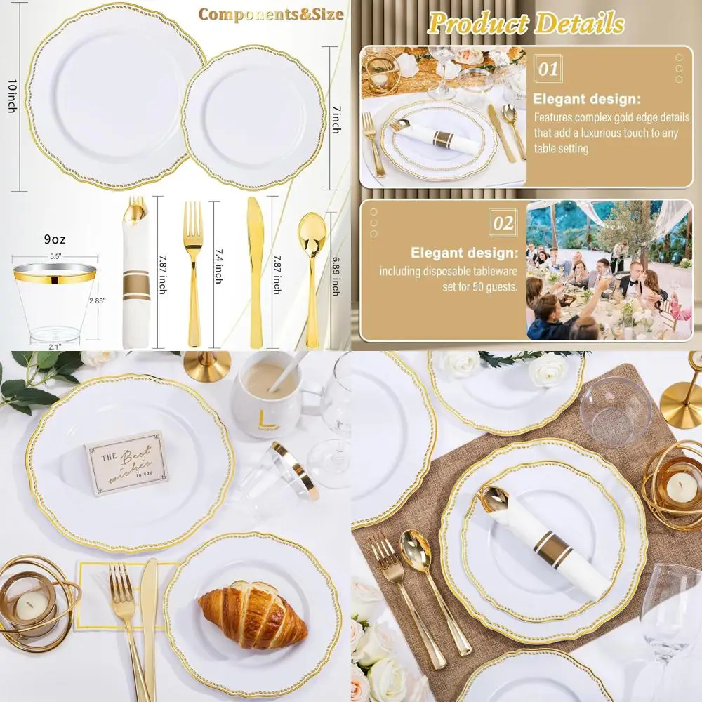 Elegant White & Gol…