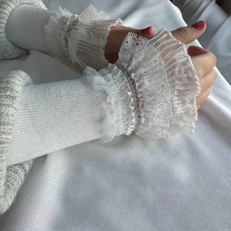 

Women Long Elastic Arm Sleeve Fingerless Driving Gloves Sexy Lace Arm Cover Sun Protection Wrist Sleeve Comfort Soft Mittens