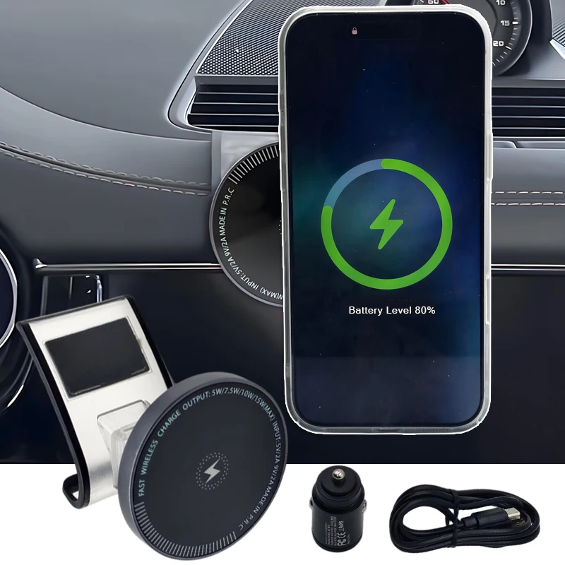 Für Porsche Panamera 2017 2018 2019 2020 2021 2022 15W Telefon Drahtlose Ladegerät Magnetische Halter Halterung Trim Auto ‌ Zubehör