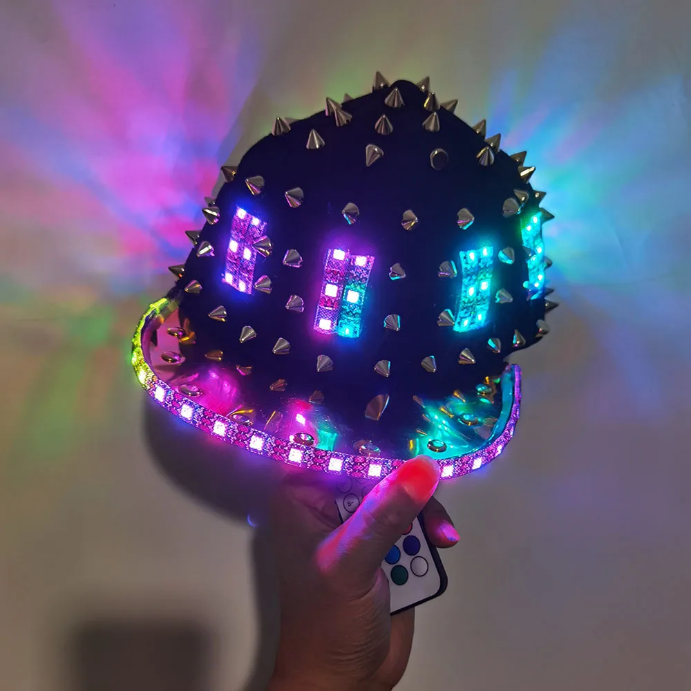 Halloween Decor Party LED Laser Luminous Baseball Cap Festival Hip Hop Hat Holiday Event Christmas Costume Supplies