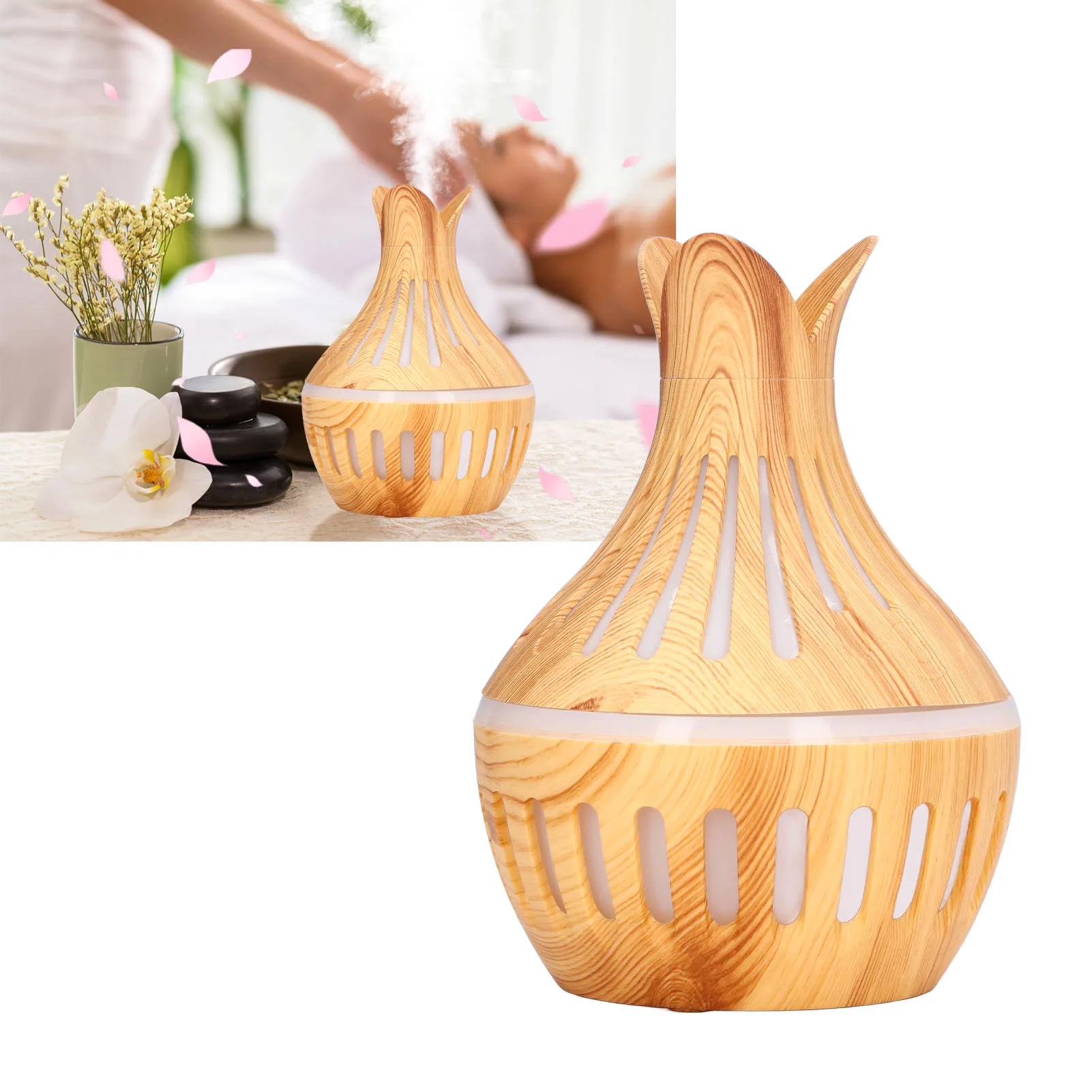 

Увлажнитель воздуха с древесным зерном, увлажнители для ароматерапии из АБС-пластика для бытовой зарядки через USB, 300 мл