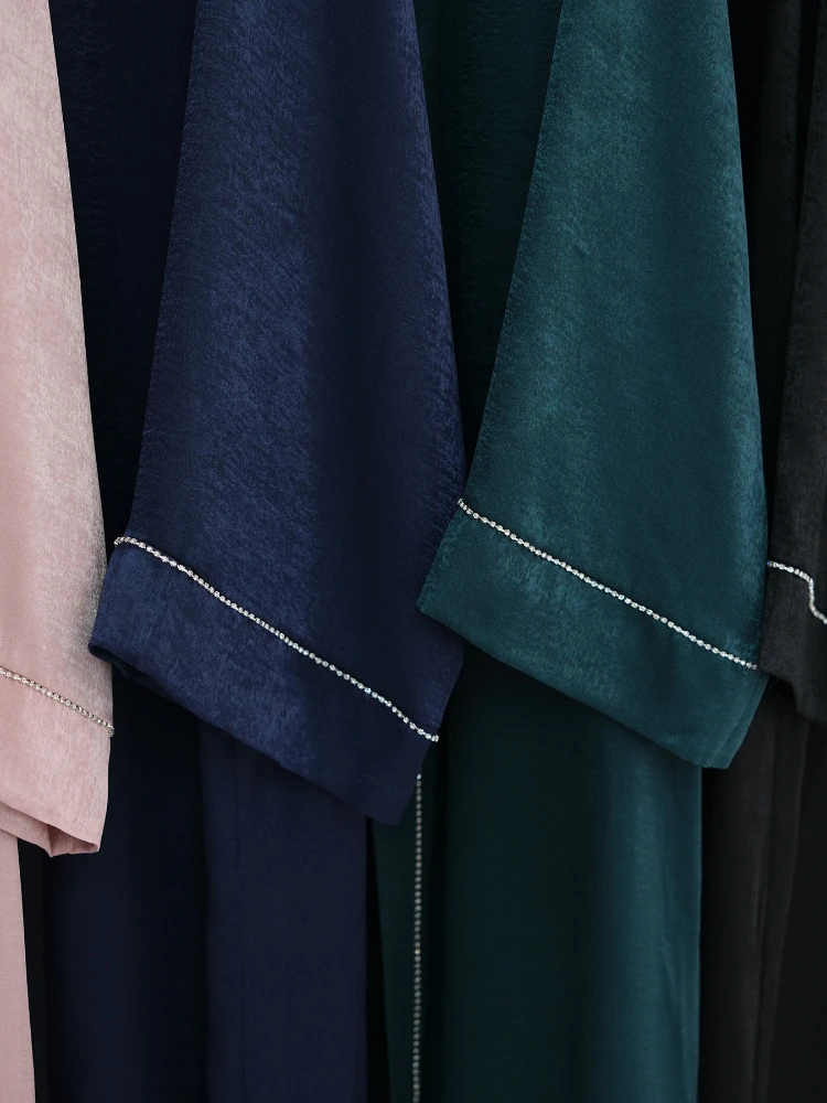 Abaya musulmana de oración de Ramadán para mujer, vestido Eid, Abaya marroquí con cordones, cárdigan islámico, túnica larga árabe de Dubái, 2024