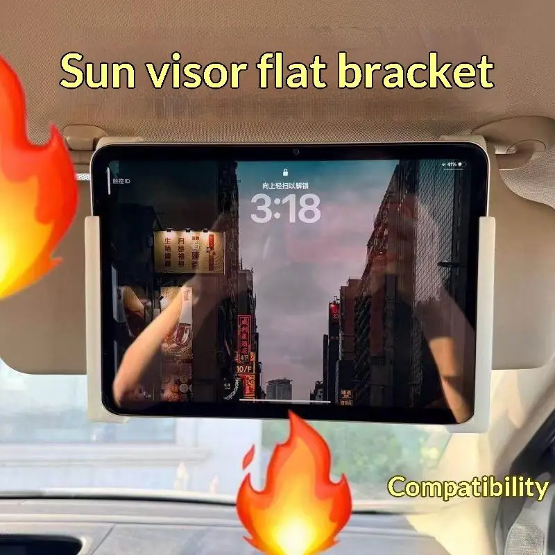 Secure Clip Car Sun Visor Phone Holder Universal Plastic GPS Tablet Bracket for Handsfree Call GPS  Use