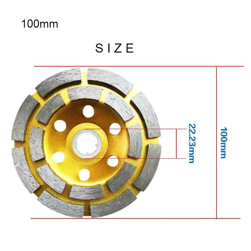 

Large Diamond Drinding Disc Stone and Concrete floor grinder wall putty angle grinder double-row grinding Cutting 100/125/150mm